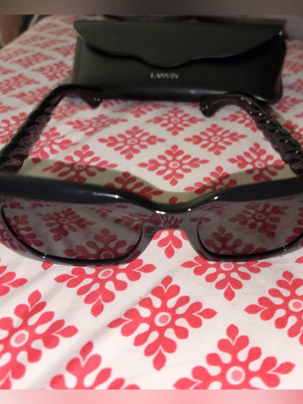 Lanvin Black Sculpted-Arm Sunglasses
